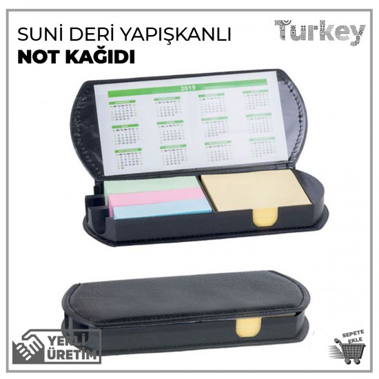 Suni Deri Yapışkanlı Notluk